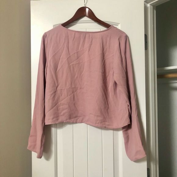 Forever 21 | pink crop top Long Sleeve shirt - L - Picture 2 of 5